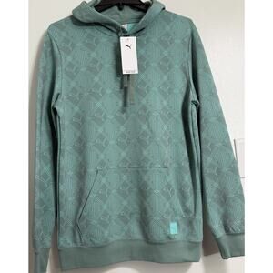 NEW Puma Green Moon Men's Logomania All Over Printed Hoodie Size S Small NWT $60